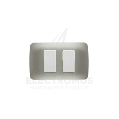 INTERRUPTOR DOBLE 9/15 PLATA LEXO