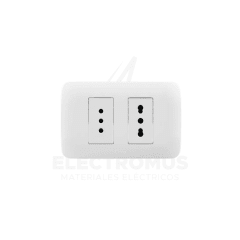 TOMA CORRIENTE DOBLE 10A MAS 10/16A 250V BLANCO LEXO