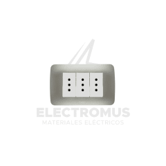 TOMA CORRIENTE TRIPLE 10A PLATA LEXO
