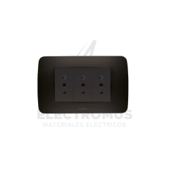 TOMA CORRIENTE TRIPLE 10A GRAFITO LEXO