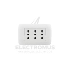 TOMA CORRIENTE TRIPLEX 10/16 BLANCO LEXO
