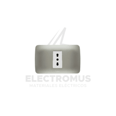 TOMA CORRIENTE SIMPLE 10/16A PLATA LEXO