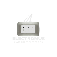 TOMA CORRIENTE TRIPLEX 10A 250V PLATA lexo