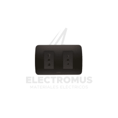 TOMA CORRIENTE DOBLE 10A + 10/16A GRAFITO LEXO
