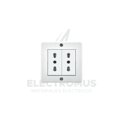 CASQUETE C/TOMA CORRIENTE DOBLE 10/16A IP20