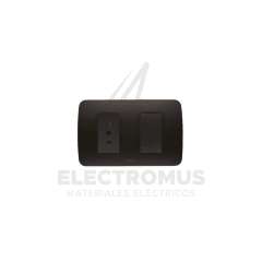 INTERRUPTOR SIMPLE 9/12 + TOMA CORRIENTE 10A GRAFITO LEXO
