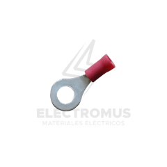 TERMINAL ANILLO 22/16AWG. PERF. 6,3MM. 100UNID. ROJO