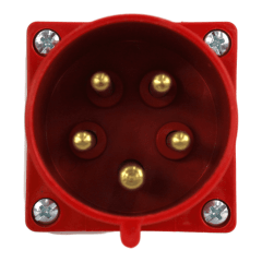 ENCHUFE MACHO SOBREPUESTO 32A 3P+N+T  380V ROJO LEXO