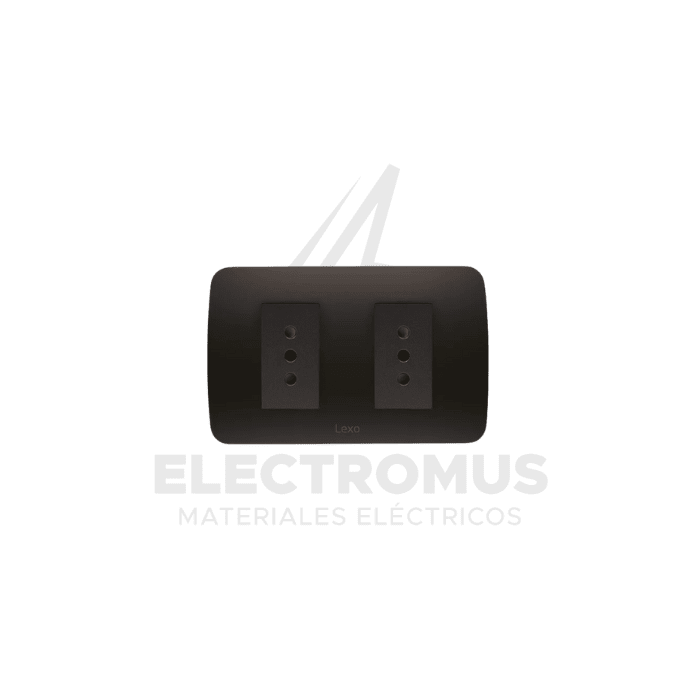 TOMA CORRIENTE DOBLE 10A GRAFITO LEXO1