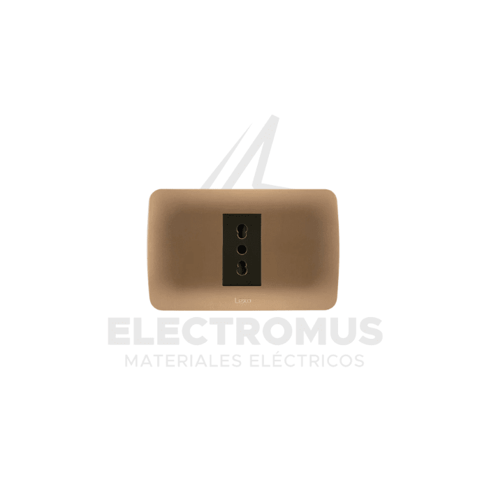 TOMA CORRIENTE SIMPLE 10/16 CAFÉ TITANIO LEXO1
