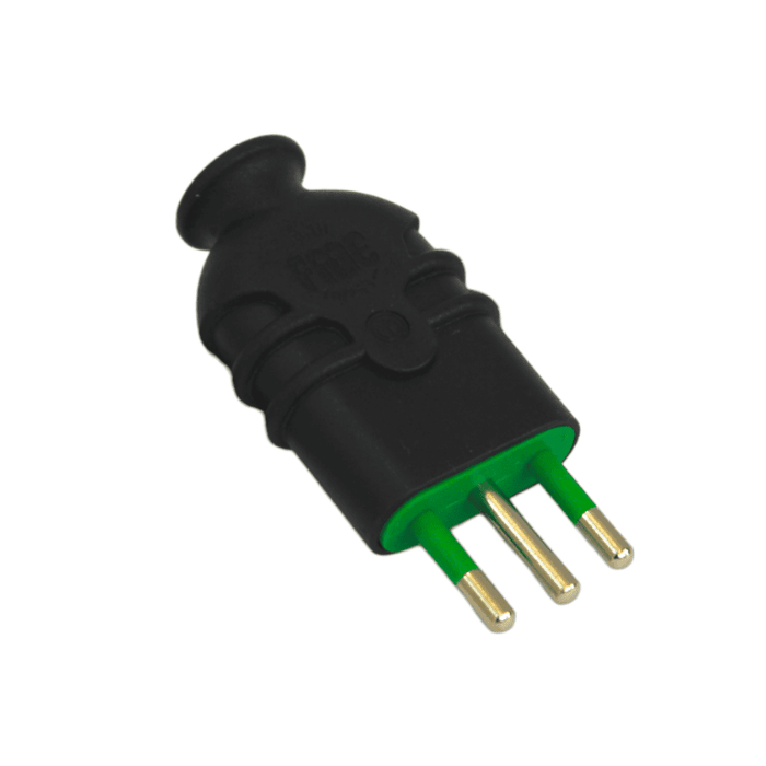 ADAPTADOR ENCHUFE MACHO 2P+T 10A 250V NEGRO  LEXO1