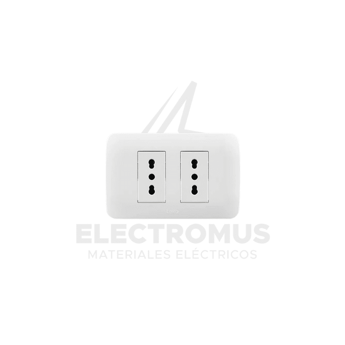 TOMA CORRIENTE DOBLE  10/16 BLANCO  LEXO1