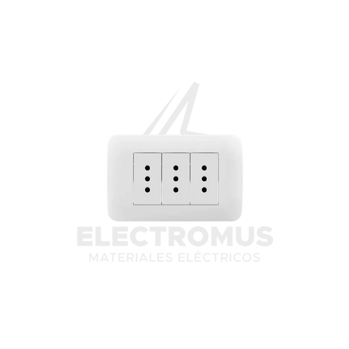 TOMA CORRIENTE TRIPLE 10A BLANCO  LEXO1