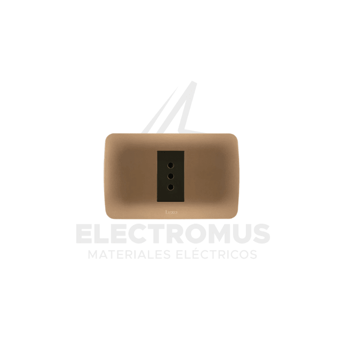 TOMA CORRIENTE SIMPLE 10A CAFÉ TITANIO LEXO1
