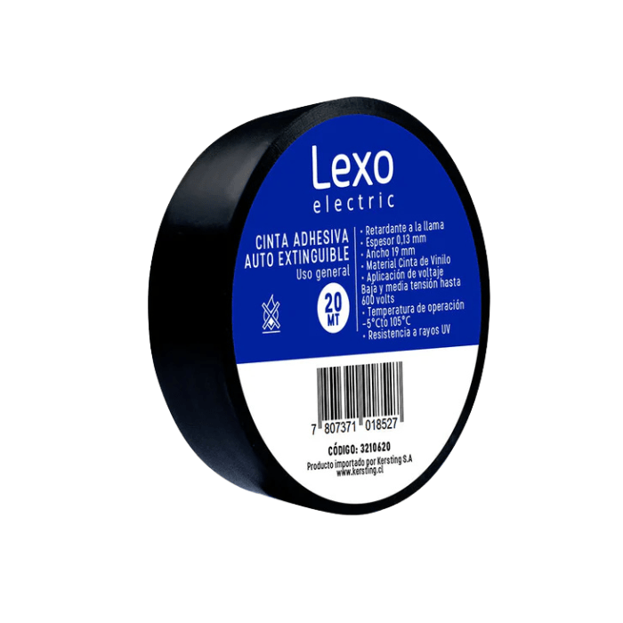 CINTA AISLANTE NEGRA  20MT LEXO1