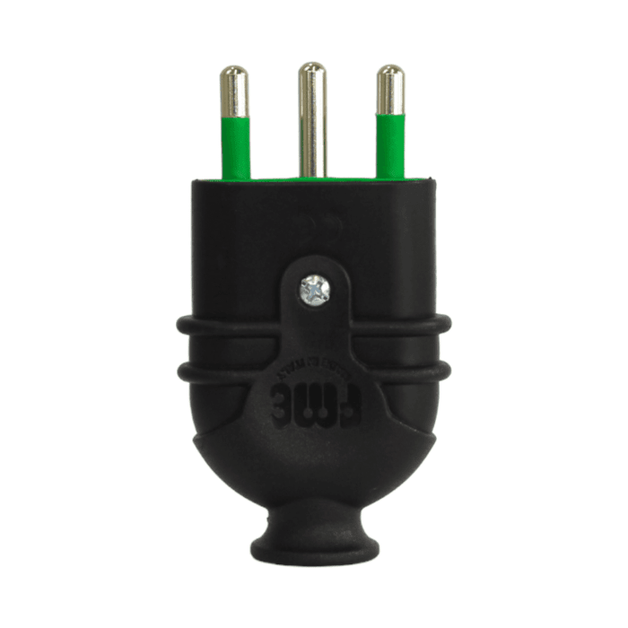 ADAPTADOR ENCHUFE MACHO 2P+T 10A 250V NEGRO  LEXO2