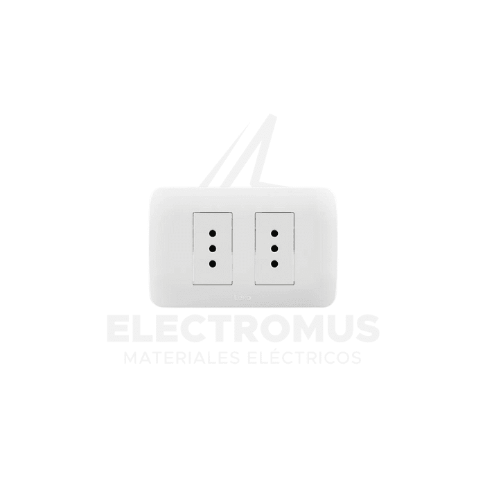 TOMA CORRIENTE DOBLE 10A BLANCO  LEXO1