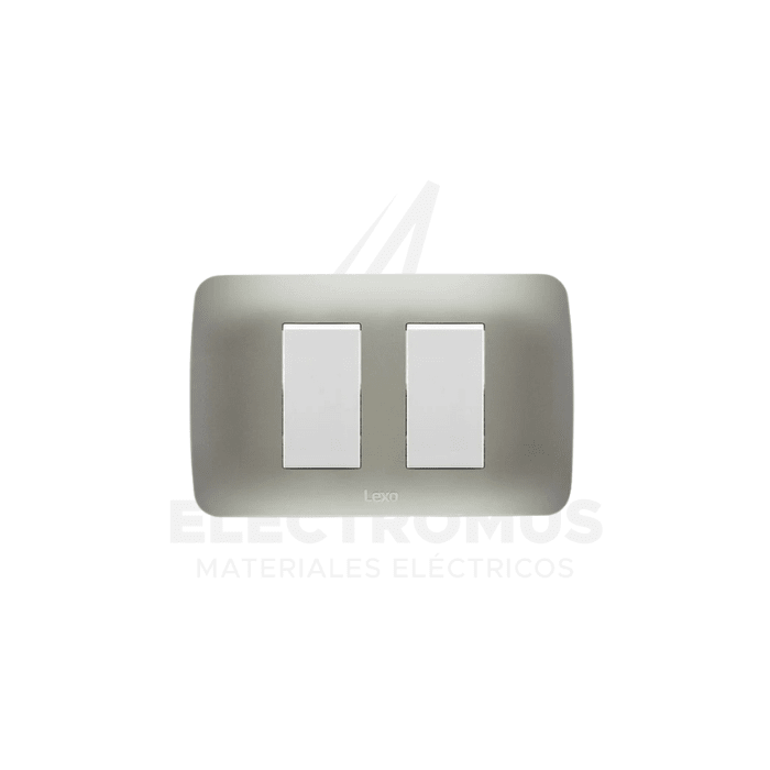 INTERRUPTOR DOBLE 9/15 PLATA LEXO1