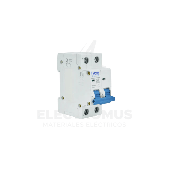 INTERRUPTOR AUTOMATICO 1P+N 20A 6KA CURVA C LEXO1