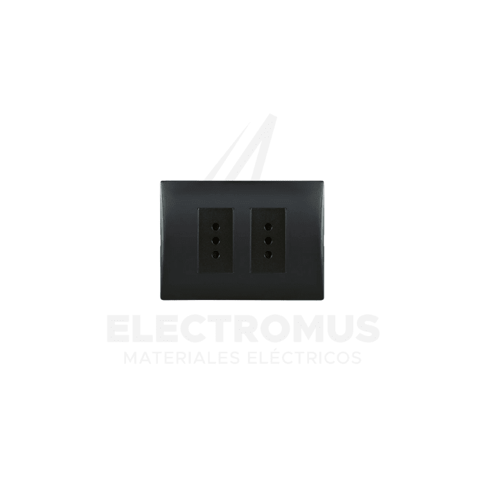 TOMA CORRIENTE DOBLE 10A LINEA ANDES BLACK LEXO1