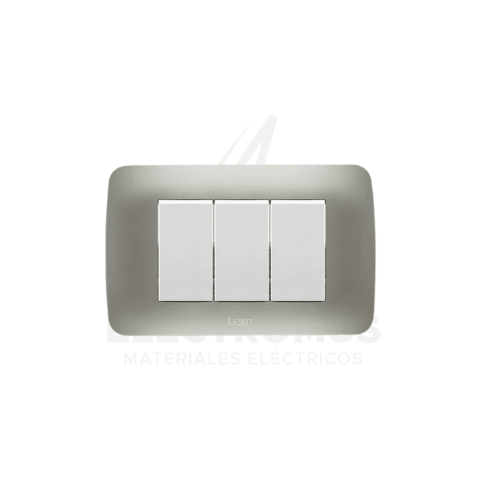 INTERRUPTOR TRIPLE 9/32 PLATA LEXO1
