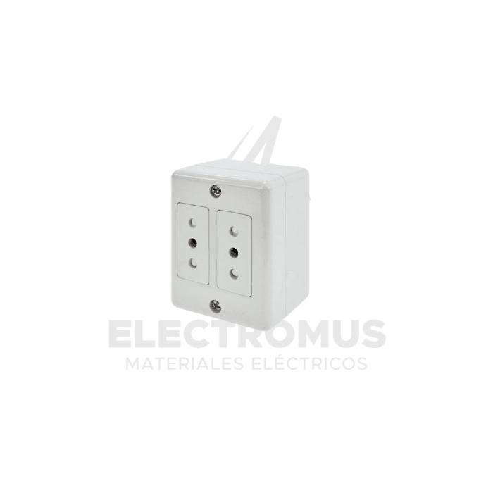 CASQUETE C/TOMA CORRIENTE TRIPLE 10A IP201