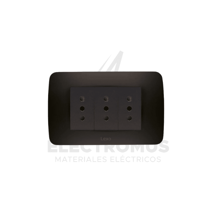 TOMA CORRIENTE TRIPLE 10A GRAFITO LEXO1