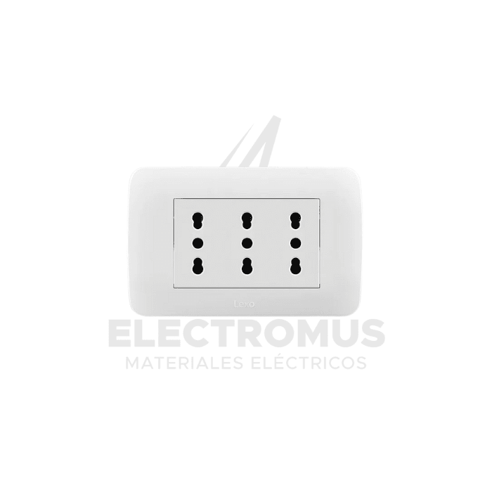 TOMA CORRIENTE TRIPLEX 10/16 BLANCO LEXO1
