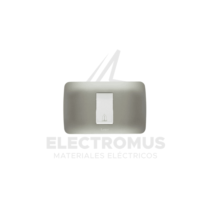 INTERRUPTOR PULSADOR TIMBRE 10A PLATA LEXO1