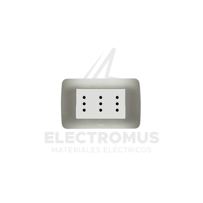 TOMA CORRIENTE TRIPLEX 10A 250V PLATA lexo1