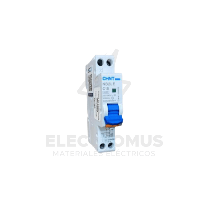 INTERRUPTOR RCBO 1P+N 10A CURVA C+ DIFERENCIAL 30MA TPO A CHINT1