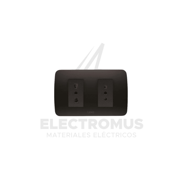 TOMA CORRIENTE DOBLE 10A + 10/16A GRAFITO LEXO1