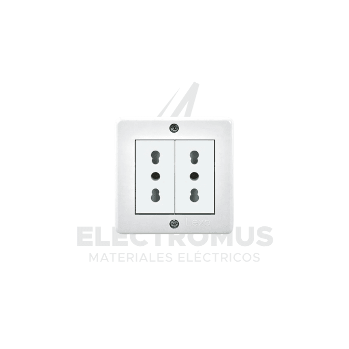 CASQUETE C/TOMA CORRIENTE DOBLE 10/16A IP201