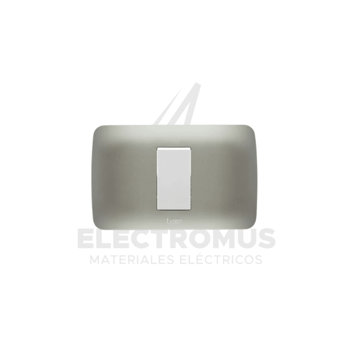 INTERRUPTOR SIMPLE 9/12 PLATA LEXO1