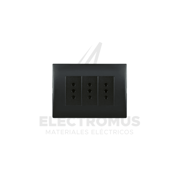 TOMA CORRIENTE TRIPLE 10A LINEA ANDES BLACK LEXO1