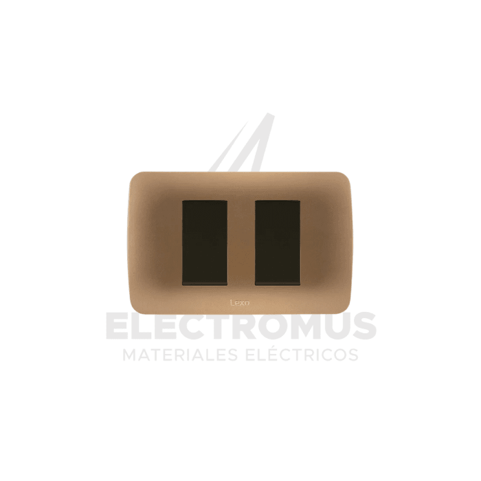 INTERRUPTOR DOBLE 9/15 CAFÉ TITANIO LEXO1