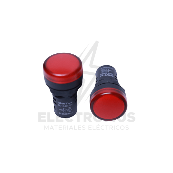 Piloto compacto IP65 Ø22mm 220Vac Rojo c/ led CHINT1