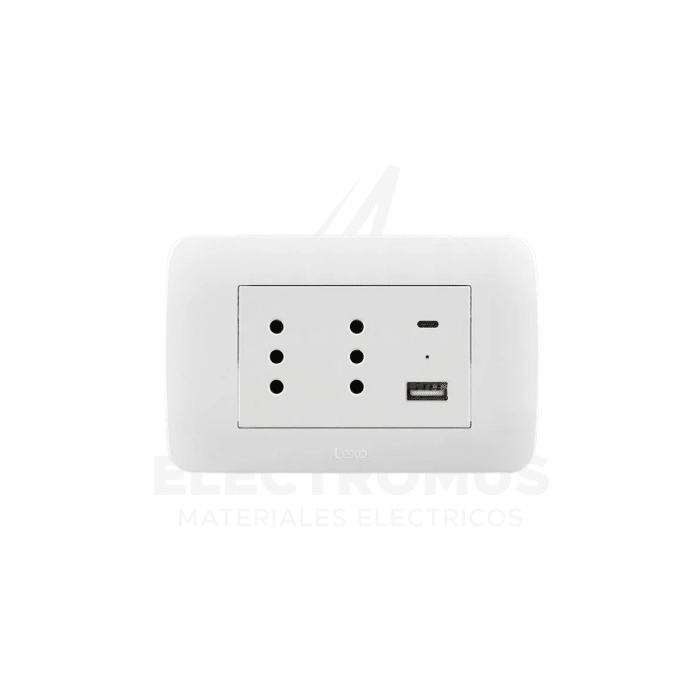 TOMA CORRIENTE DUPLEX 10A + 2 USB BLANCO1