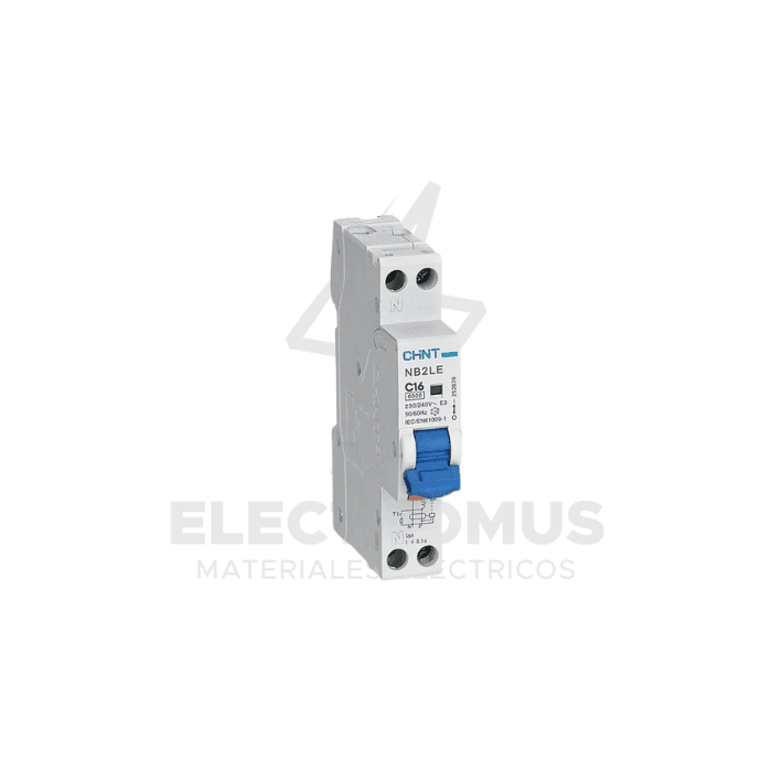 INTERRUPTOR RCBO 1P+N 16A CURVA C +DIFERENCIA 30MA TIPO A CHINT1