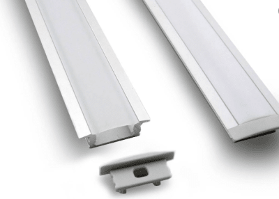 Perfil de Aluminio Difusor Empotrable o Embutido Para Cinta  LED 2mt.1