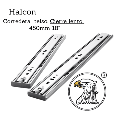 Corredera Telsc. Cierre Lento 1.0*1.2mm 450mm 18