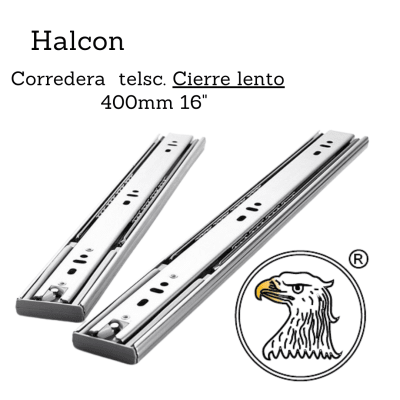 Corredera Telsc. Cierre Lento 1.0*1.2mm 400mm 16