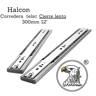 Corredera Telsc. Cierre Lento 1.0*1.2mm 300mm 12