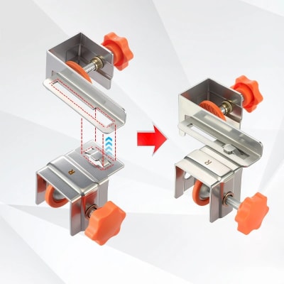 Abrazadera 2 en 1 para tapa de Cajón y Corredera Ac. Inox.1