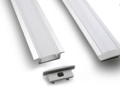 Perfil de Aluminio Difusor Empotrable o Embutido Para Cinta  LED 2mt.