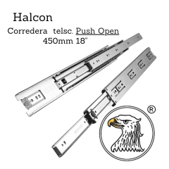 Corredera Telsc. Push Open 1.0*1.2mm 450mm 18