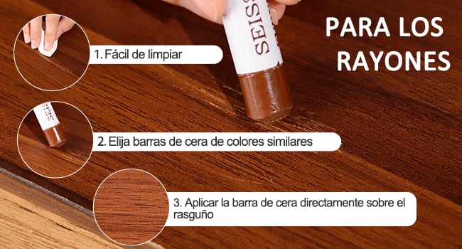 Kit de 19 Ceras + Espátula Aplicador Para Reparación de Muebles de Madera, Melamine y Aglomerados4