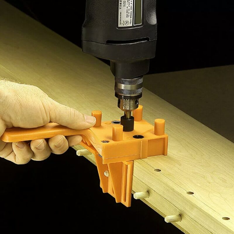 Plantilla Para Tarugo de Madera  C/Orificio de 6mm, 8mm, 10mm AMARILLO5