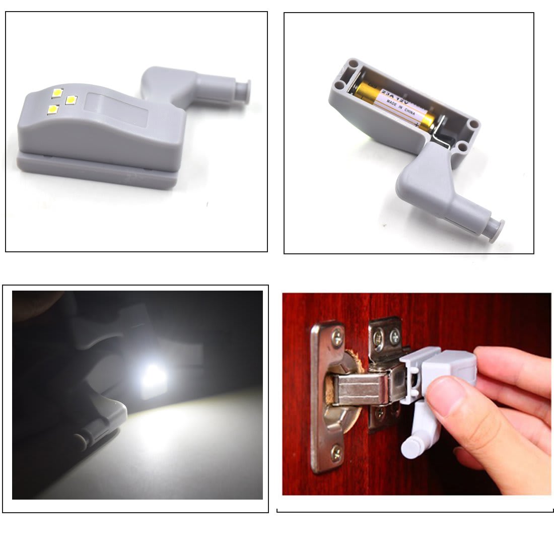 Luz Led Para Bisagra Cangrejo, Detector de Movimiento de Bisagra Nocturno2