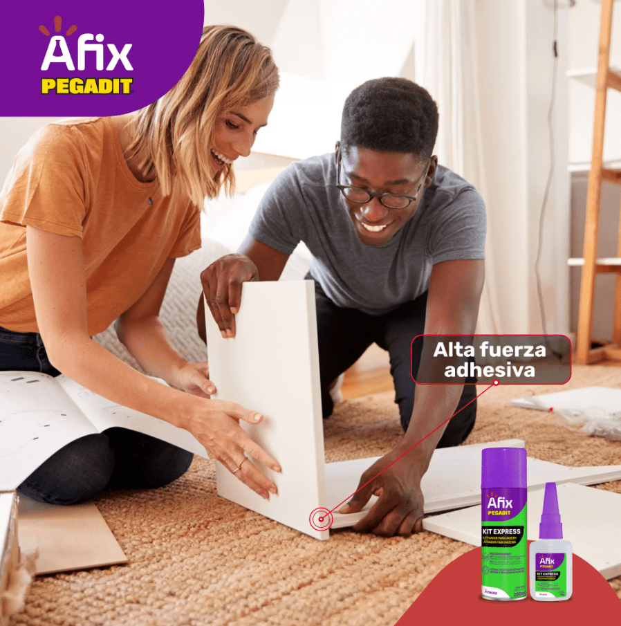Afix Pegadit Kit MDF Express ACT 200ml + ADH 50gr3